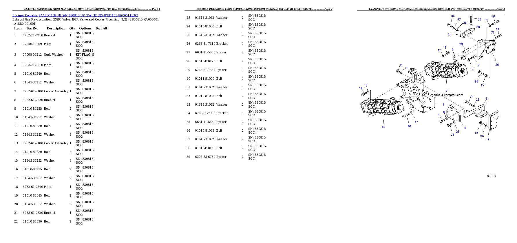 Protected: SAA6D140E-7E S/N 830815-UP (For HD325-8/HD405-8) Partsbook