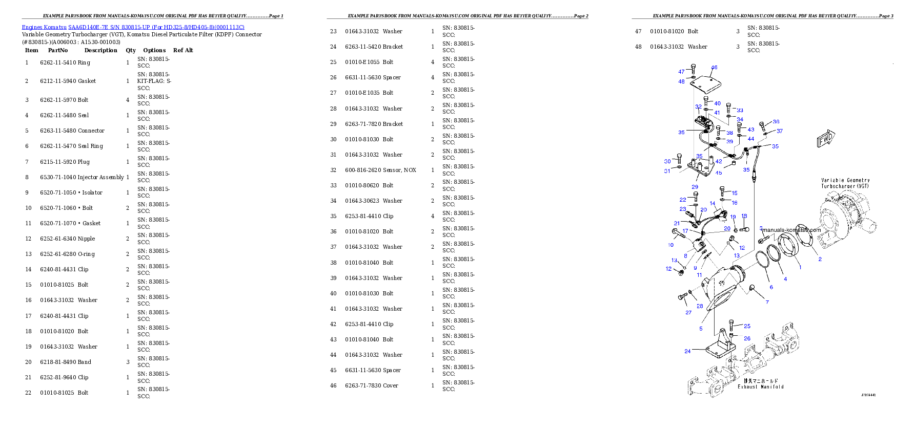 Protected: SAA6D140E-7E S/N 830815-UP (For HD325-8/HD405-8) Partsbook