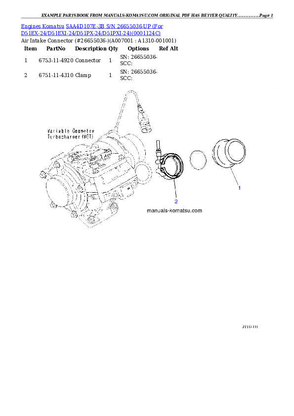 Protected: SAA4D107E-3B S/N 26655036-UP (For D51EX-24/D51EXI-24/D51PX-24/D51PXI-24) Partsbook