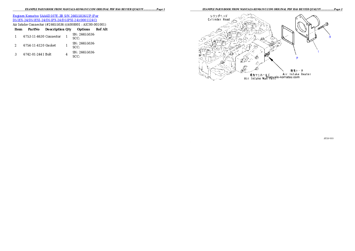 Protected: SAA4D107E-3B S/N 26655036-UP (For D51EX-24/D51EXI-24/D51PX-24/D51PXI-24) Partsbook