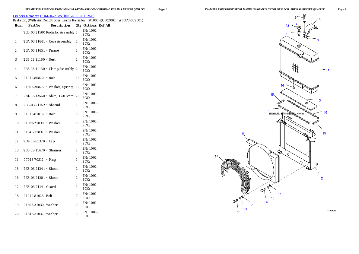 Protected: GD663A-2 S/N 1001-UP (PRE-CLEANER SPECIFICATION) Partsbook