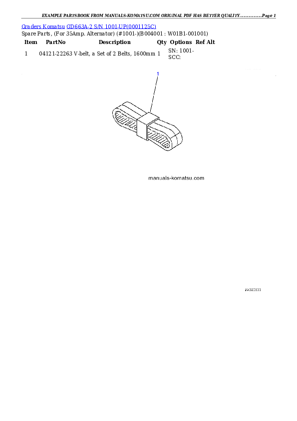 Protected: GD663A-2 S/N 1001-UP (PRE-CLEANER SPECIFICATION) Partsbook