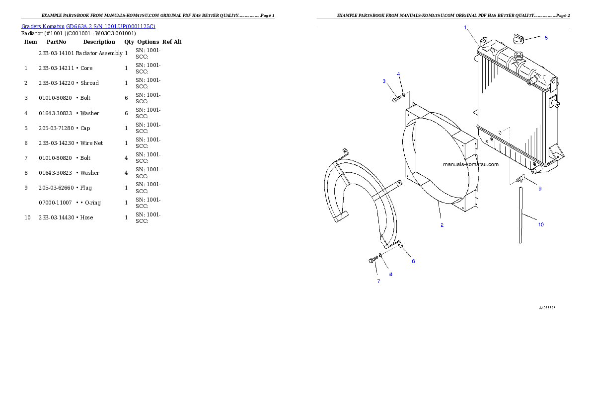Protected: GD663A-2 S/N 1001-UP (PRE-CLEANER SPECIFICATION) Partsbook