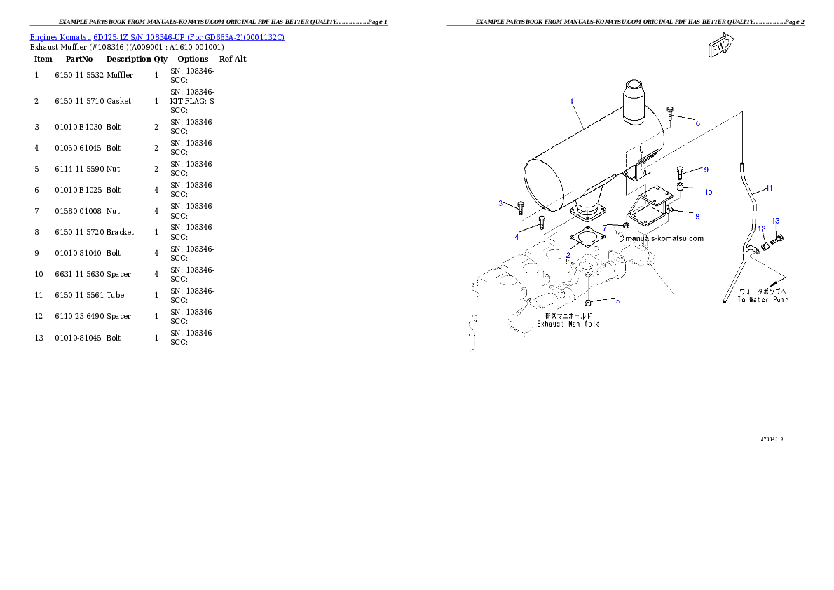 Protected: 6D125-1Z S/N 108346-UP (For GD663A-2) Partsbook