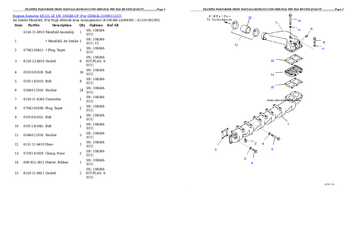 Protected: 6D125-1Z S/N 108346-UP (For GD663A-2) Partsbook