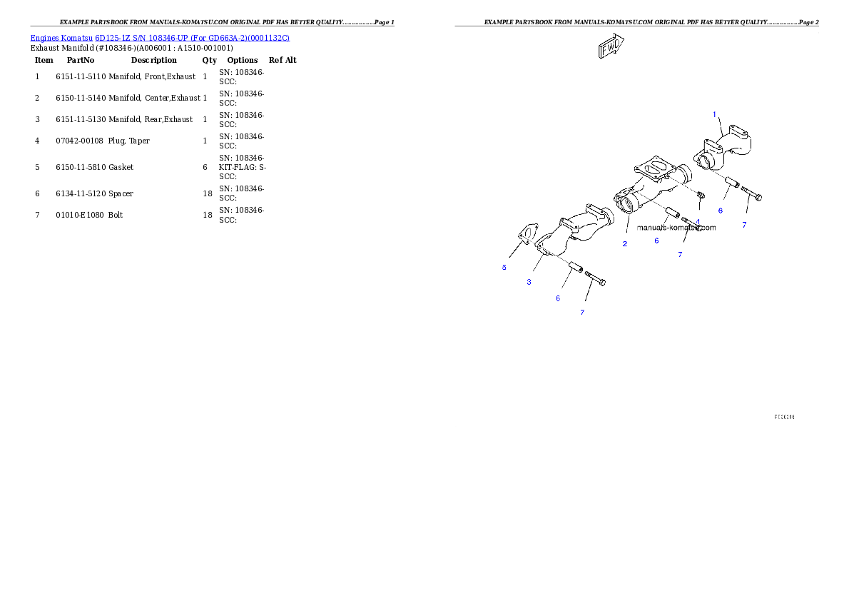 Protected: 6D125-1Z S/N 108346-UP (For GD663A-2) Partsbook