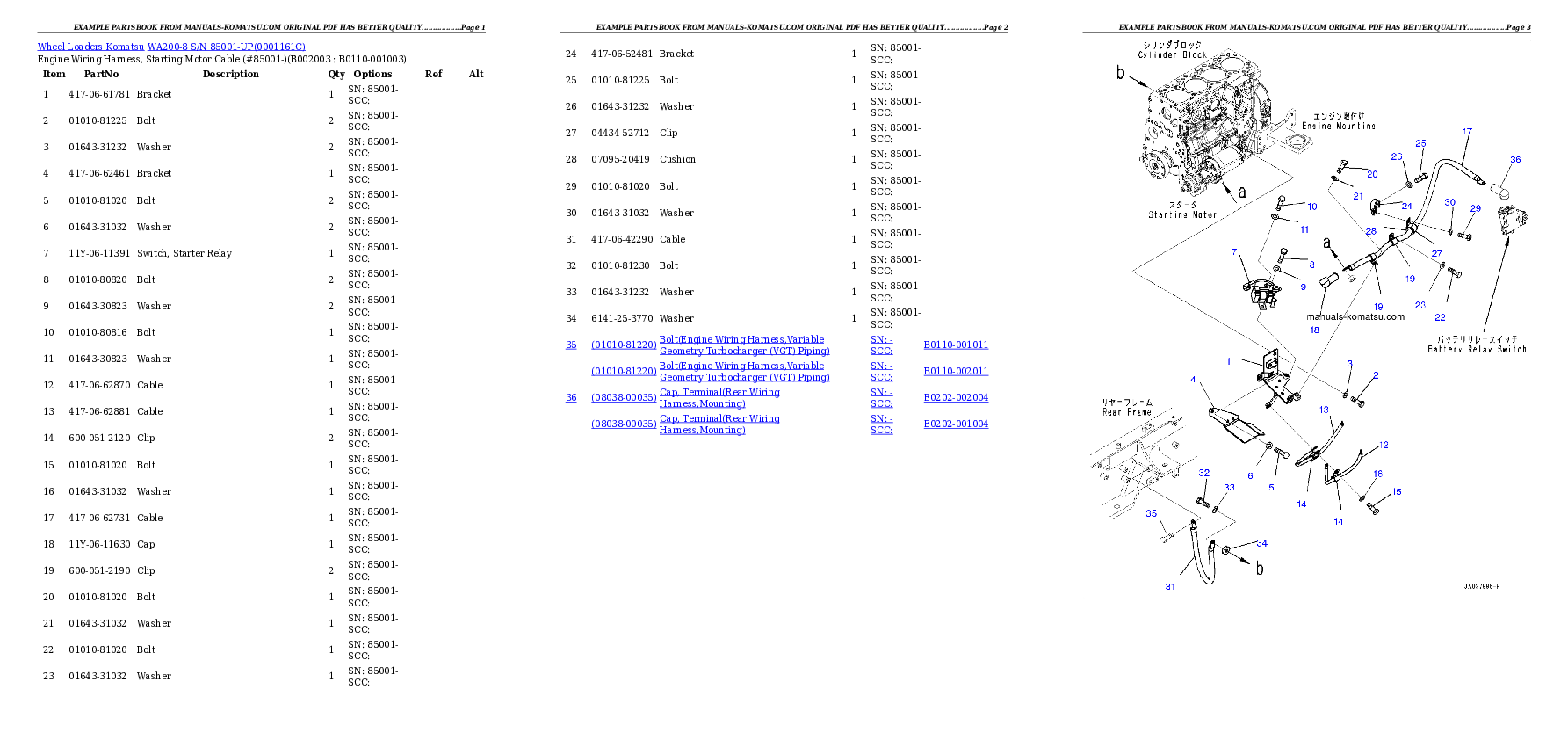 Protected: WA200-8 S/N 85001-UP Partsbook