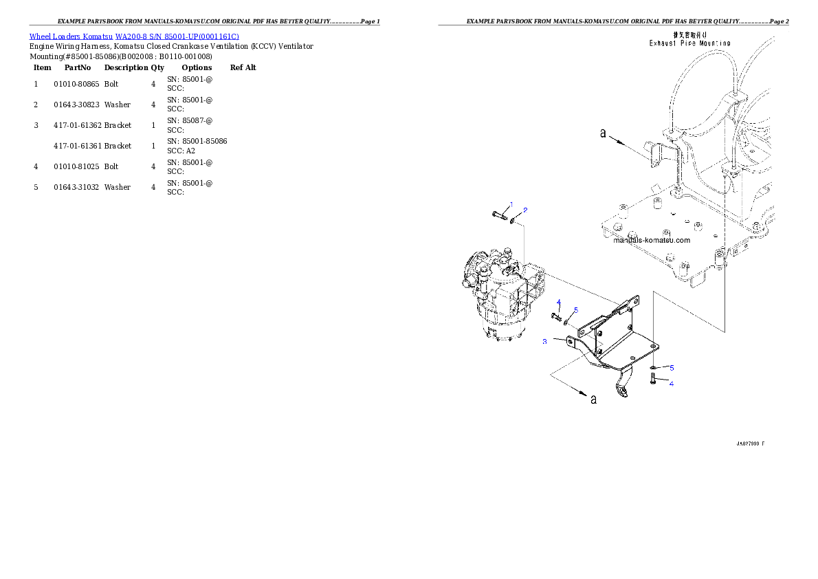 Protected: WA200-8 S/N 85001-UP Partsbook