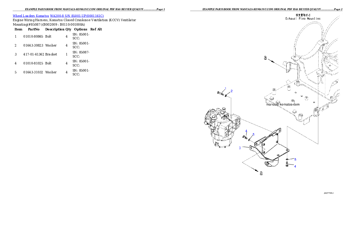 Protected: WA200-8 S/N 85001-UP Partsbook