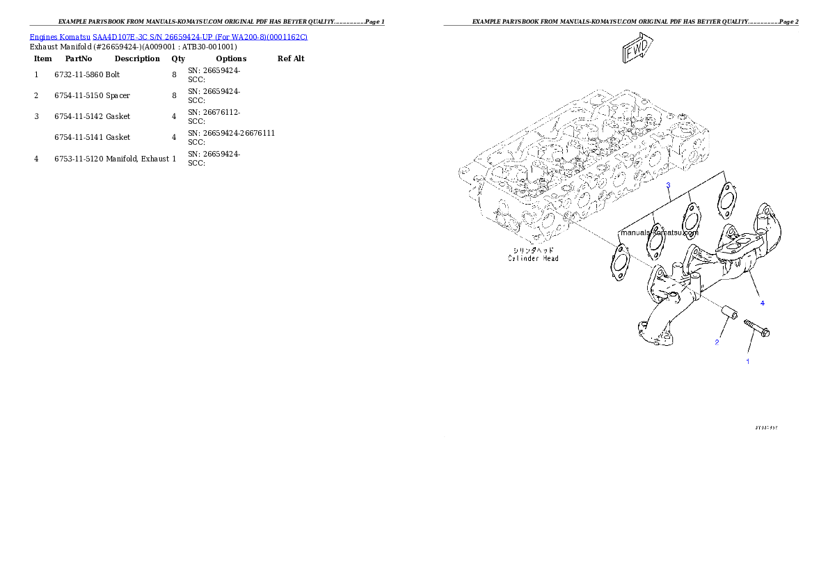 Protected: SAA4D107E-3C S/N 26659424-UP (For WA200-8) Partsbook