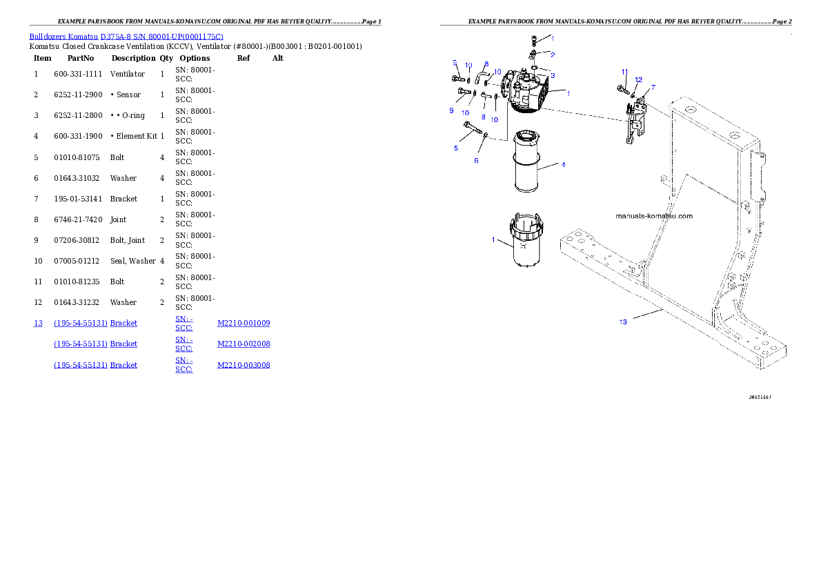 Protected: D375A-8 S/N 80001-UP Partsbook