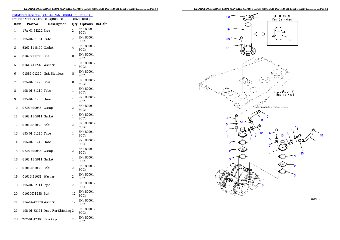 Protected: D375A-8 S/N 80001-UP Partsbook