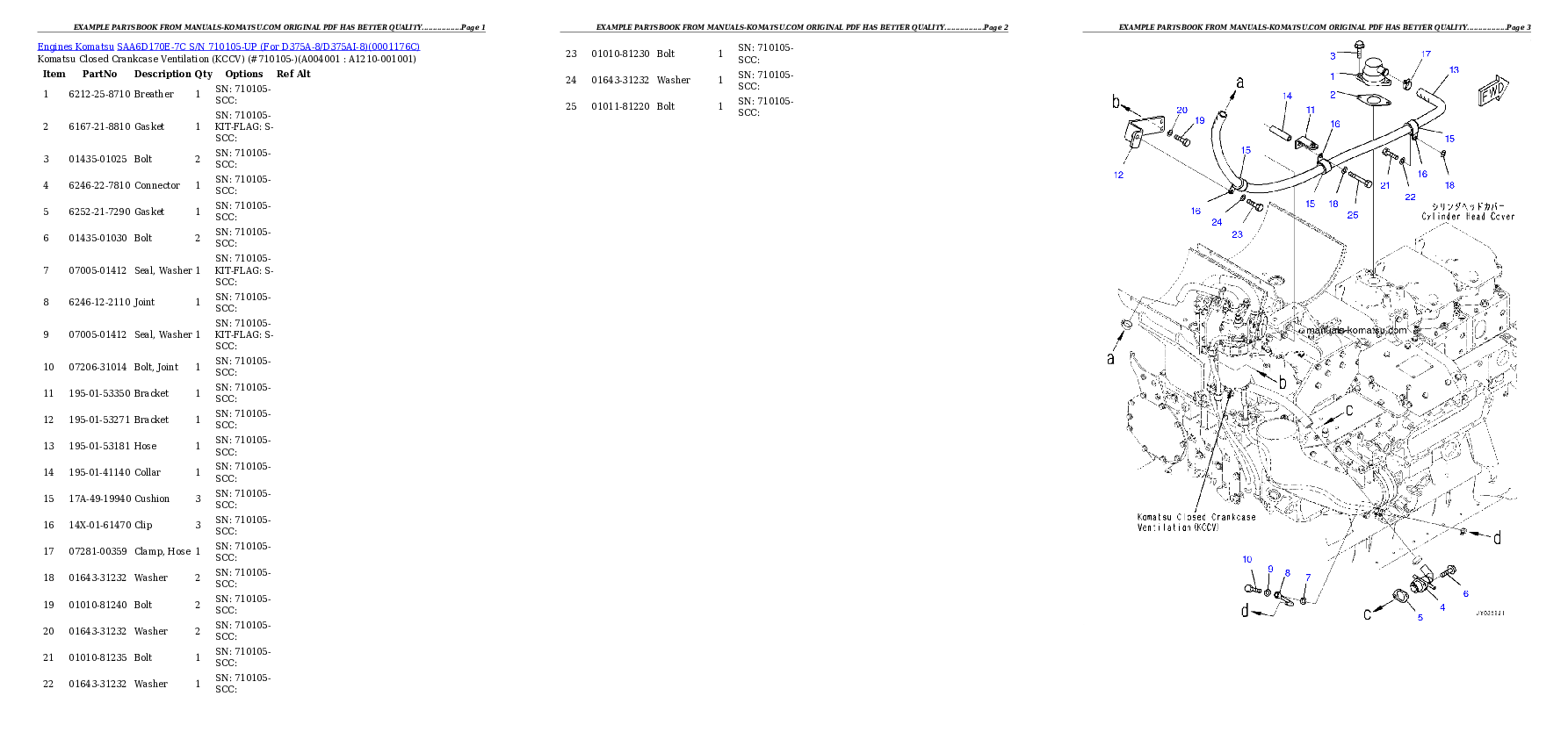 Protected: SAA6D170E-7C S/N 710105-UP (For D375A-8/D375AI-8) Partsbook