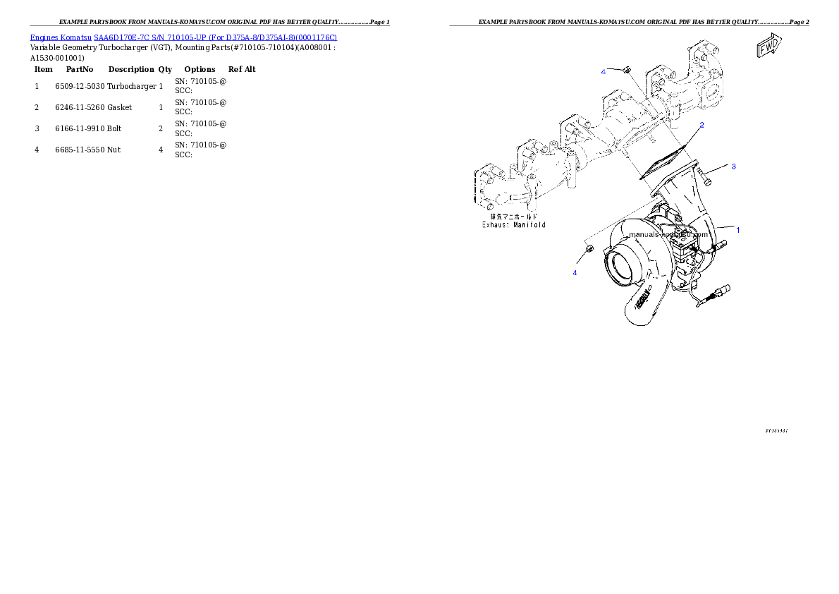 Protected: SAA6D170E-7C S/N 710105-UP (For D375A-8/D375AI-8) Partsbook