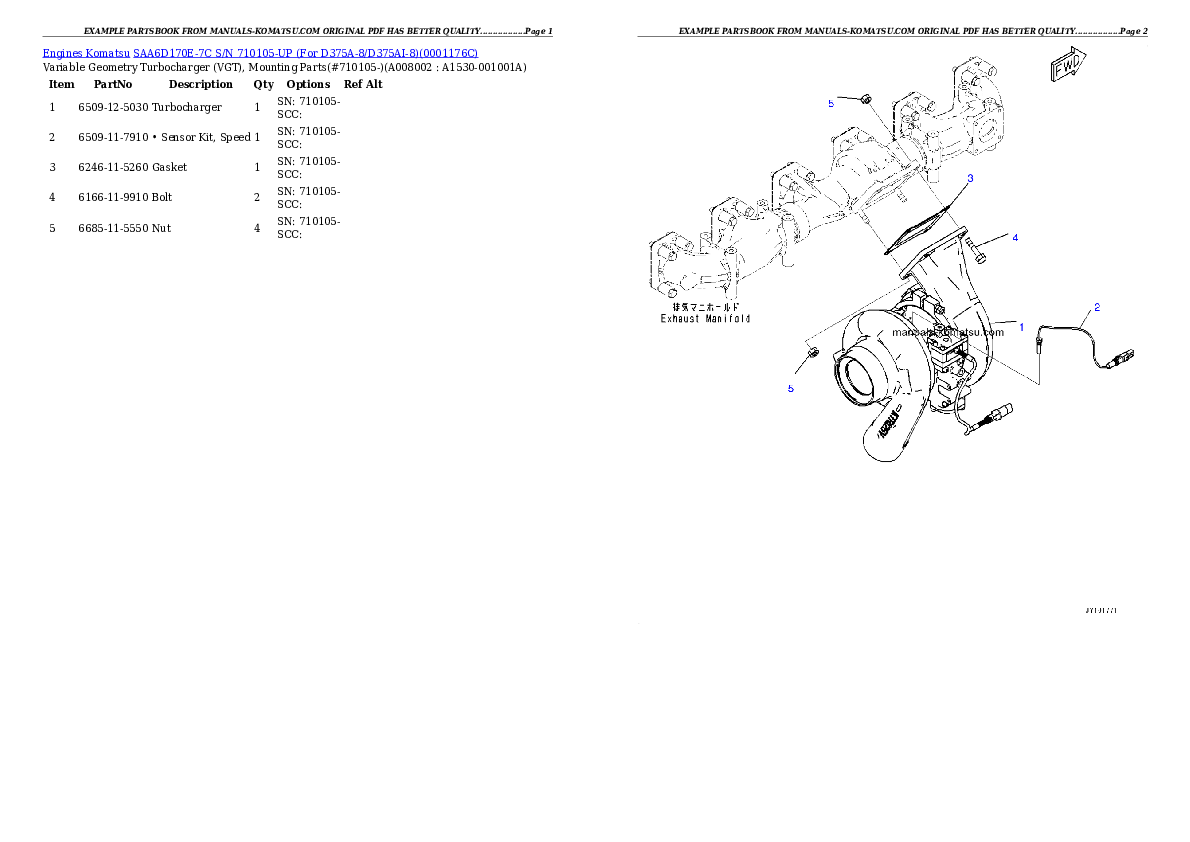 Protected: SAA6D170E-7C S/N 710105-UP (For D375A-8/D375AI-8) Partsbook