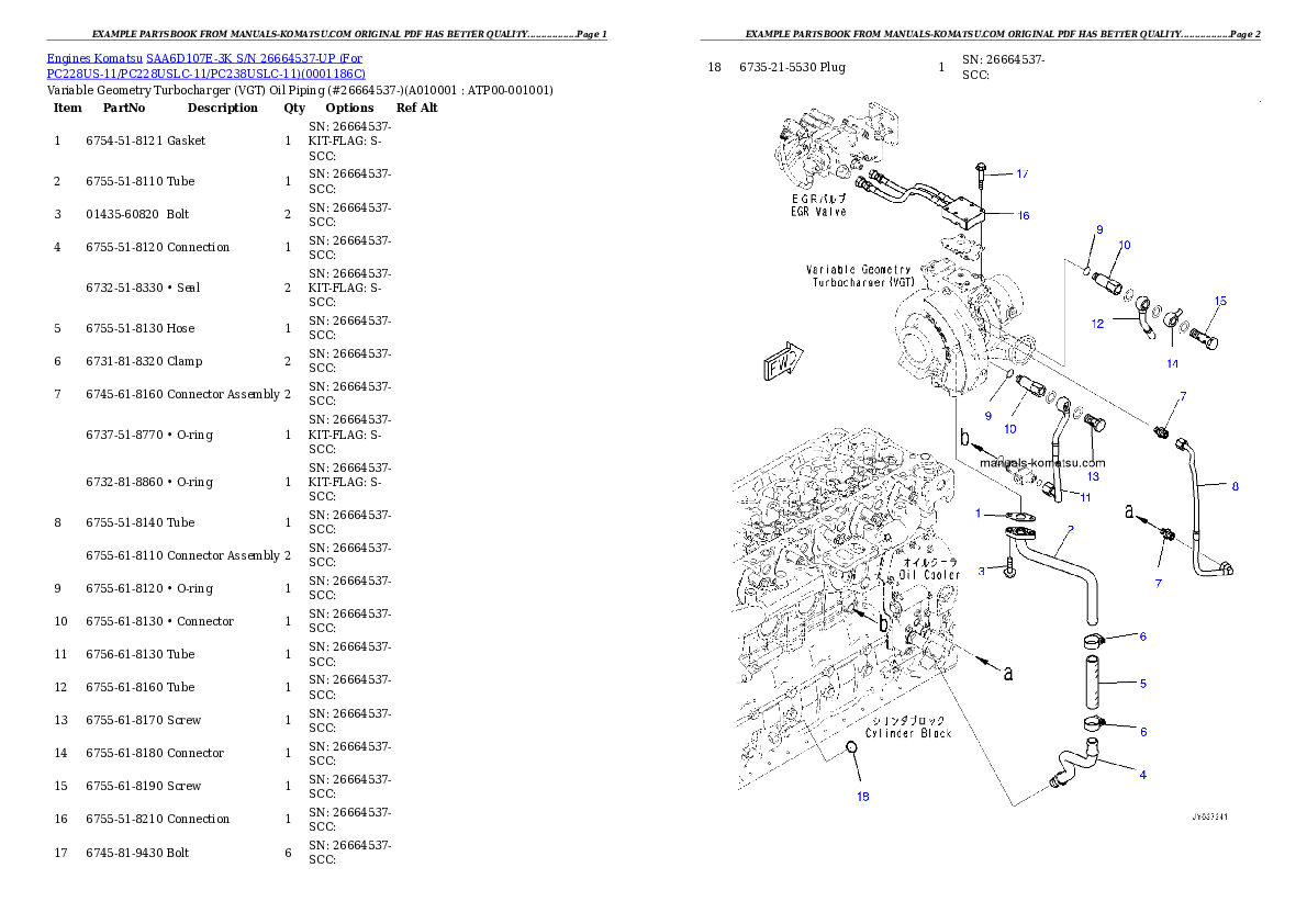 Protected: SAA6D107E-3K S/N 26664537-UP (For PC228US-11/PC228USLC-11/PC238USLC-11) Partsbook