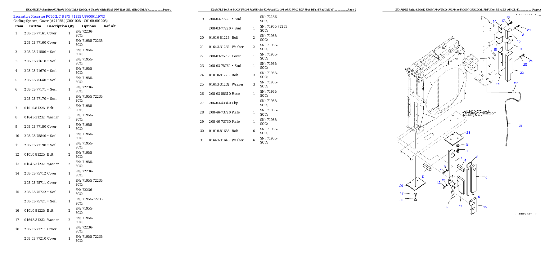 Protected: PC500LC-8 S/N 71955-UP Partsbook