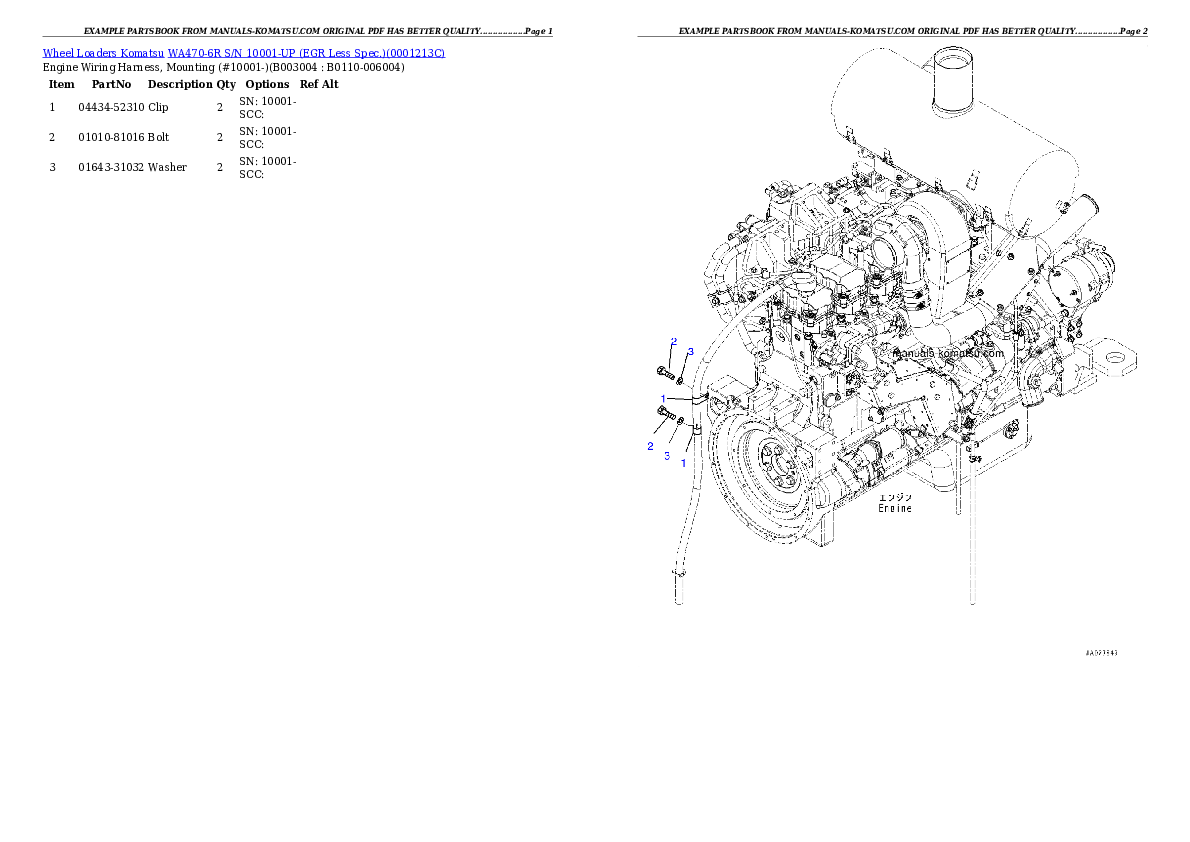 Protected: WA470-6R S/N 10001-UP (EGR Less Spec.) Partsbook
