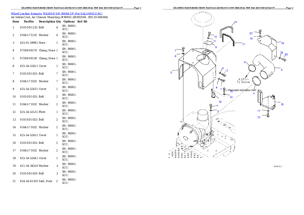 Protected: WA500-8 S/N 90044-UP (For KAL) Partsbook