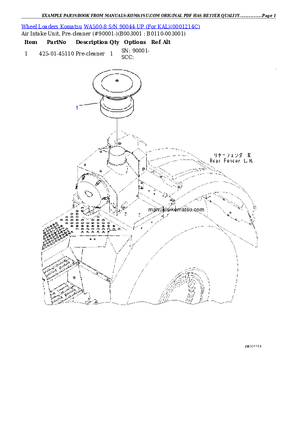 Protected: WA500-8 S/N 90044-UP (For KAL) Partsbook