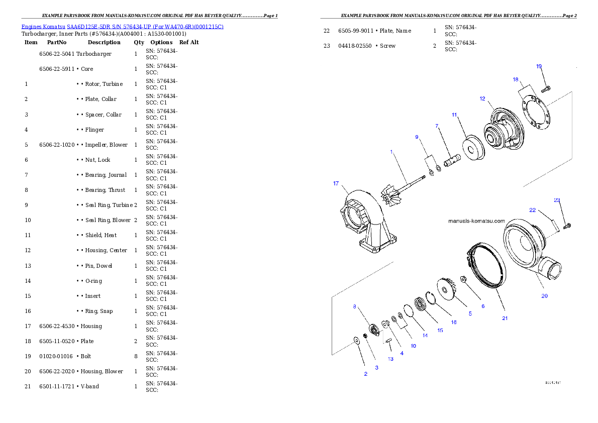 Protected: SAA6D125E-5DR S/N 576434-UP (For WA470-6R) Partsbook