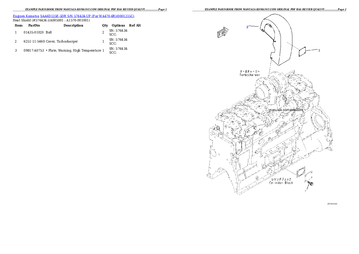 Protected: SAA6D125E-5DR S/N 576434-UP (For WA470-6R) Partsbook