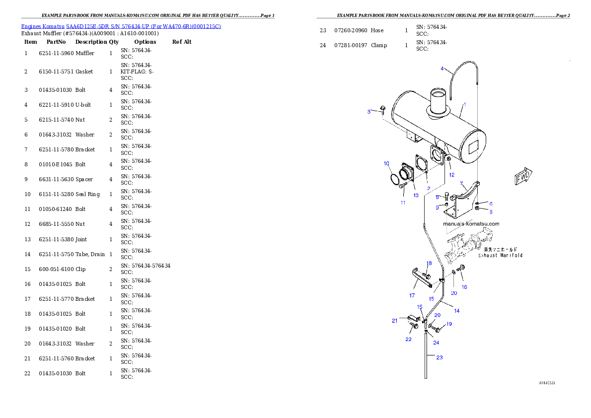 Protected: SAA6D125E-5DR S/N 576434-UP (For WA470-6R) Partsbook