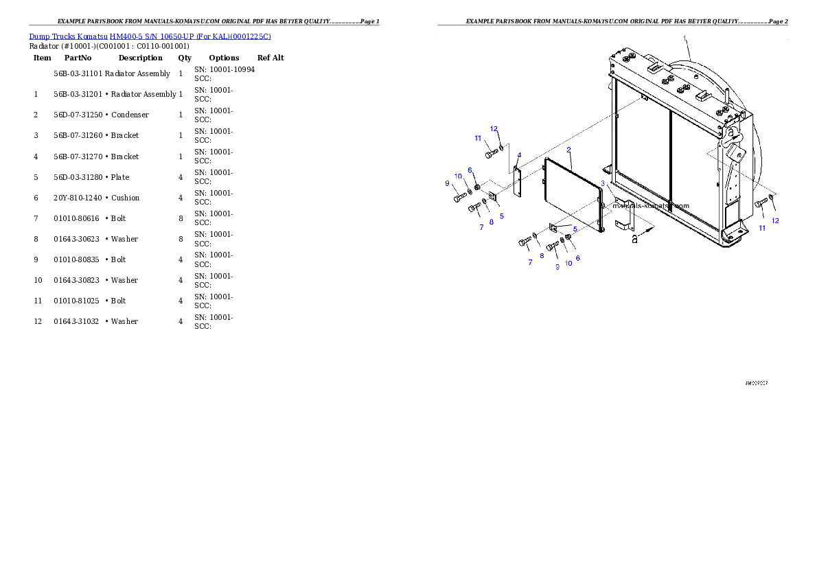 Protected: HM400-5 S/N 10650-UP (For KAL) Partsbook