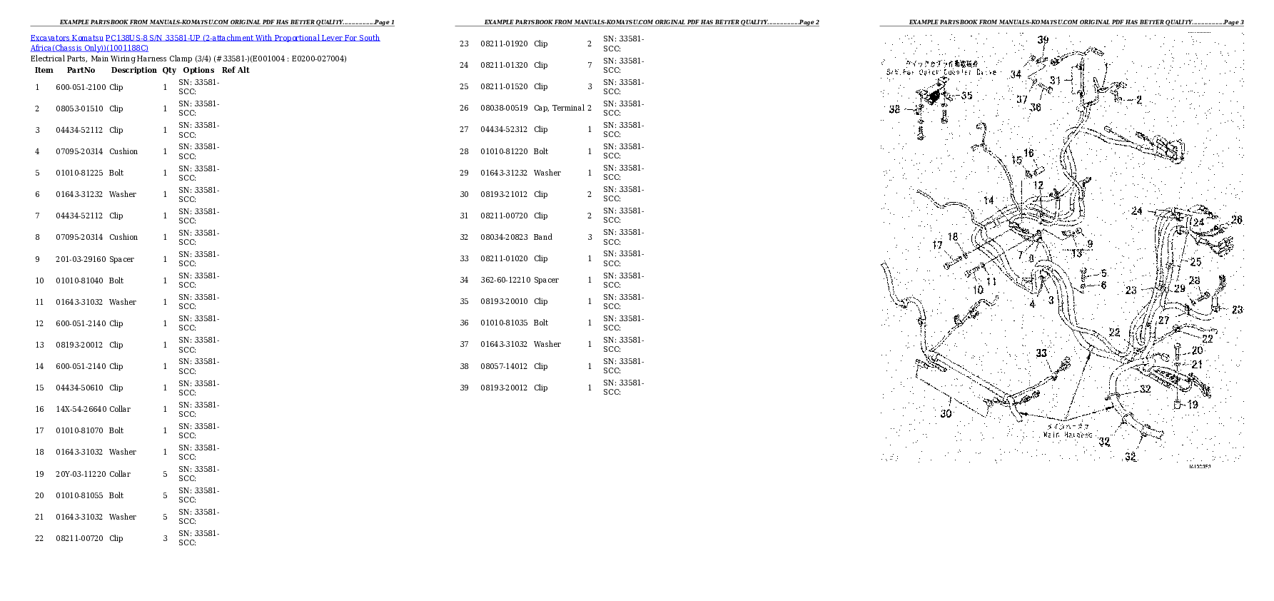 Protected: PC138US-8 S/N 33581-UP (2-attachment With Proportional Lever For South Africa(Chassis Only)) Partsbook