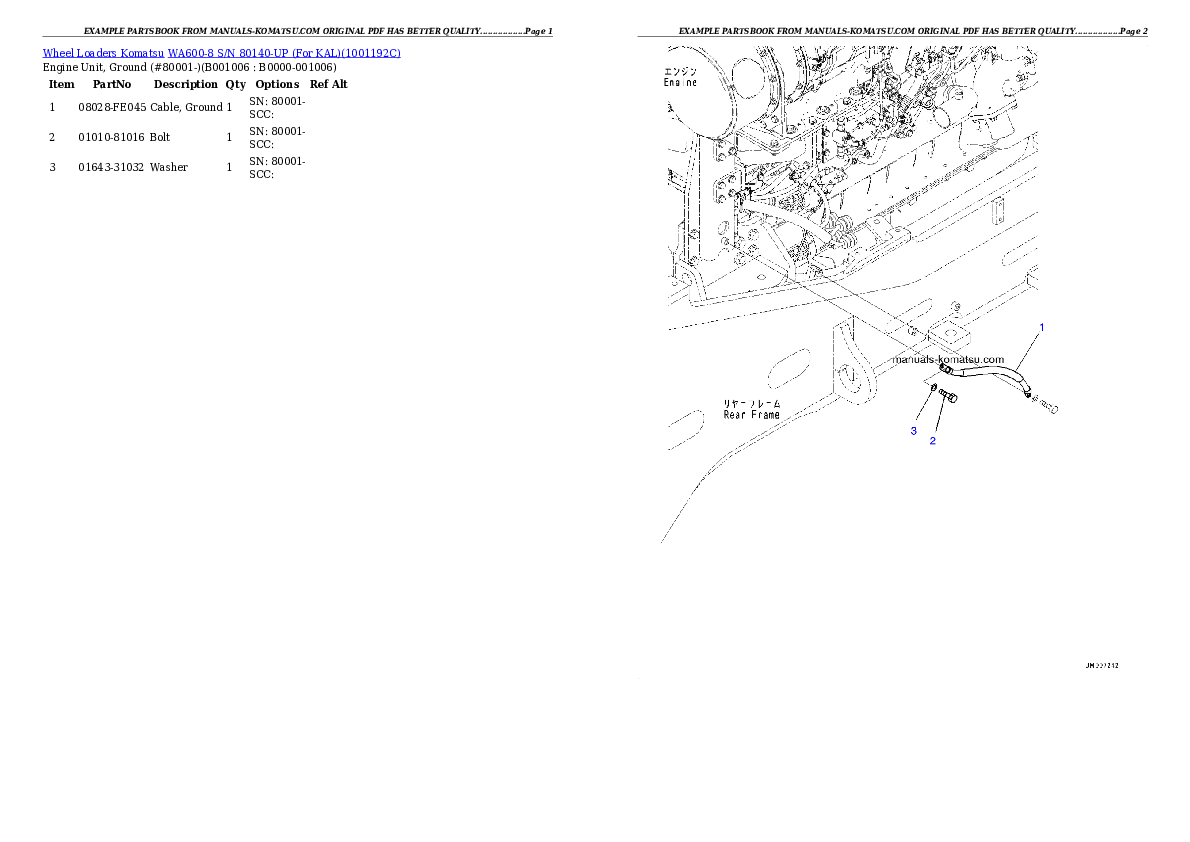 Protected: WA600-8 S/N 80140-UP (For KAL) Partsbook