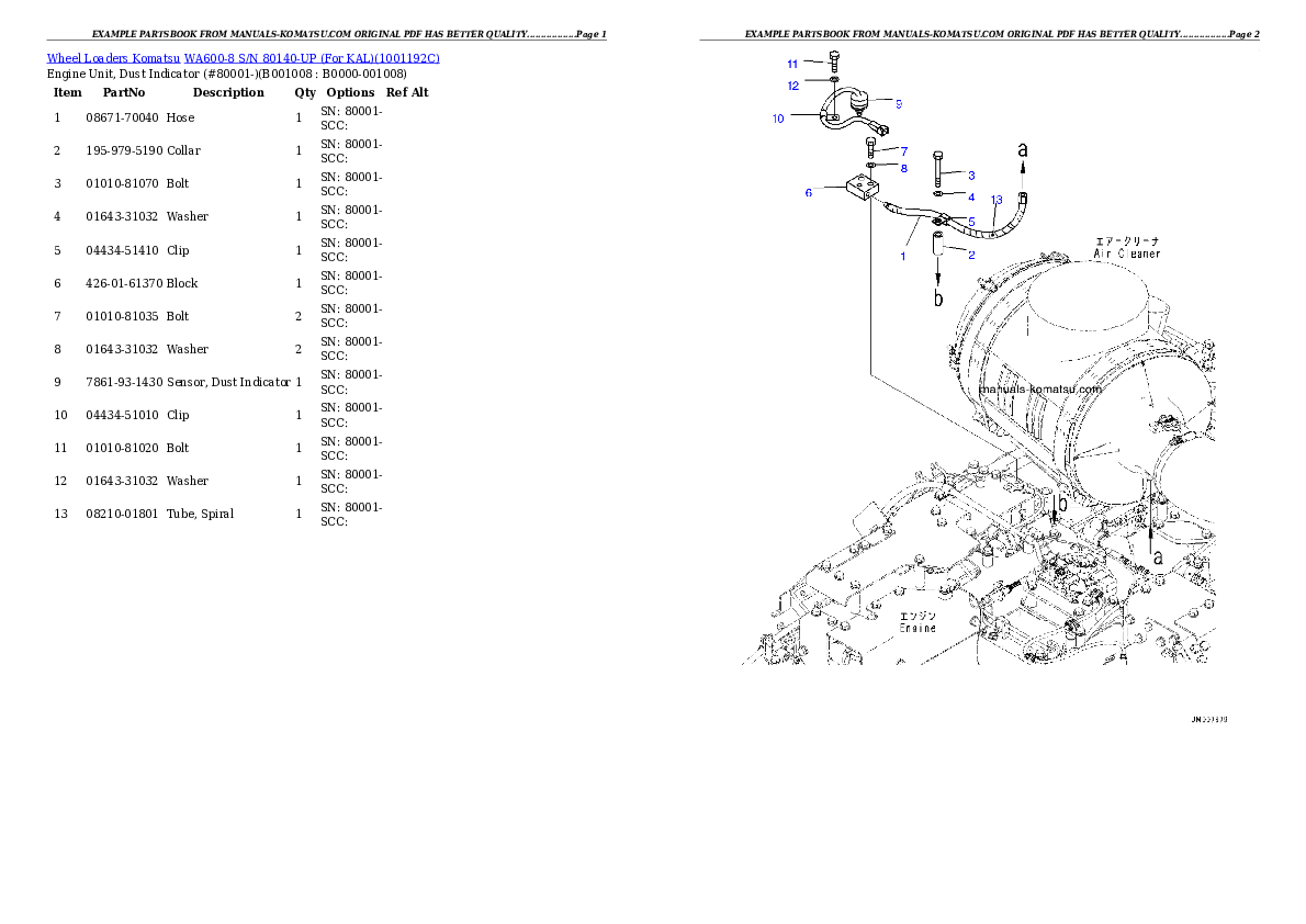 Protected: WA600-8 S/N 80140-UP (For KAL) Partsbook