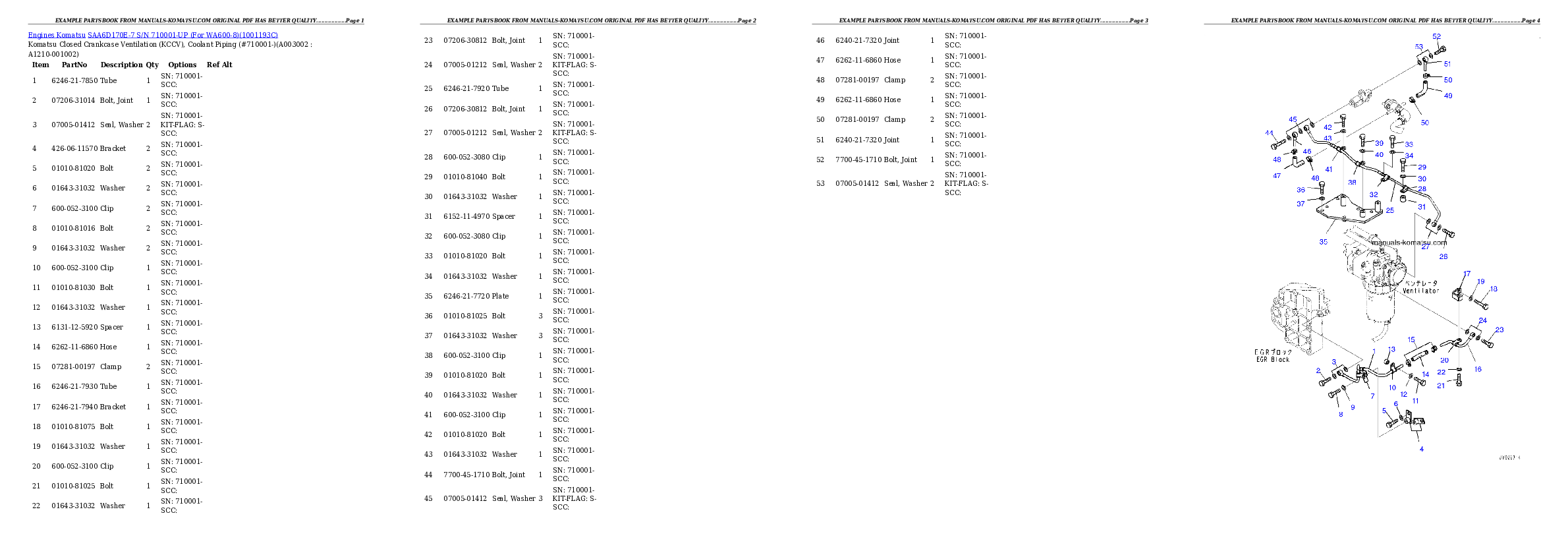 Protected: SAA6D170E-7 S/N 710001-UP (For WA600-8) Partsbook