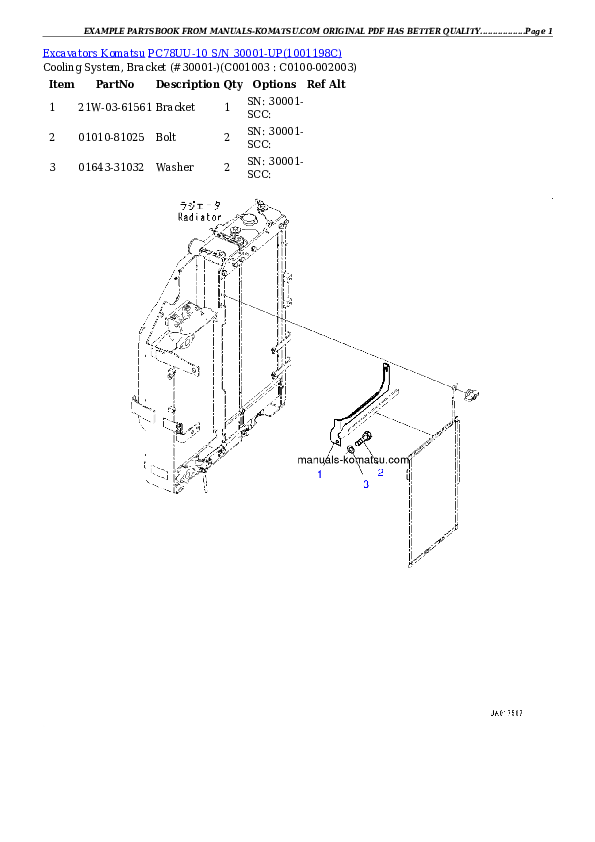 Protected: PC78UU-10 S/N 30001-UP Partsbook