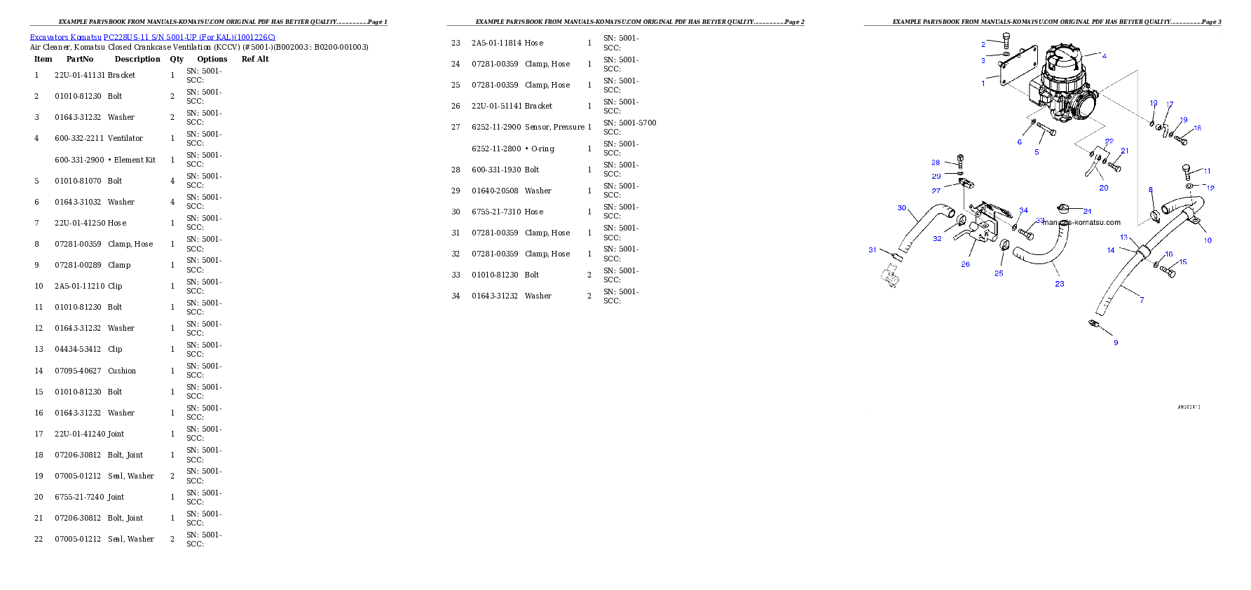Protected: PC228US-11 S/N 5001-UP (For KAL) Partsbook