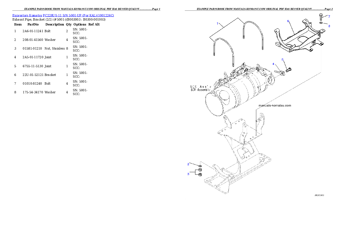 Protected: PC228US-11 S/N 5001-UP (For KAL) Partsbook
