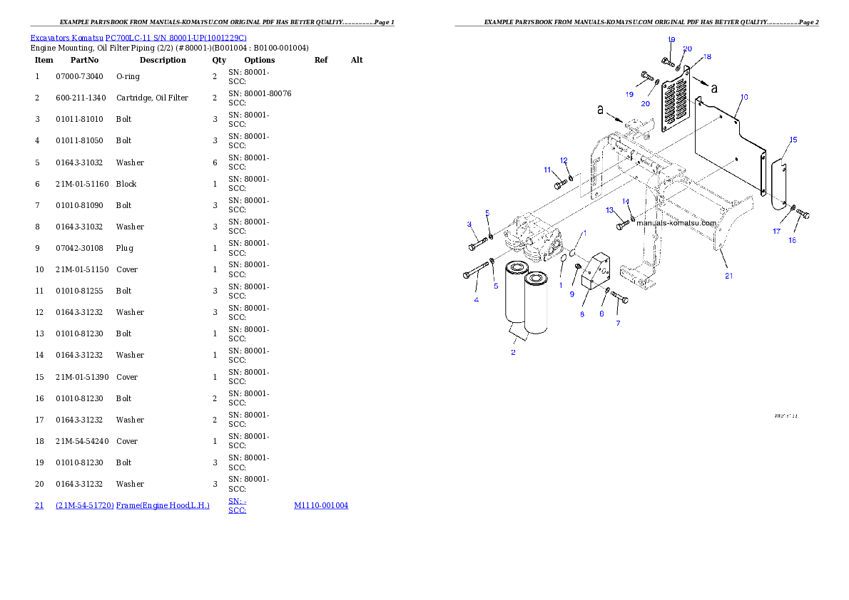 Protected: PC700LC-11 S/N 80001-UP Partsbook