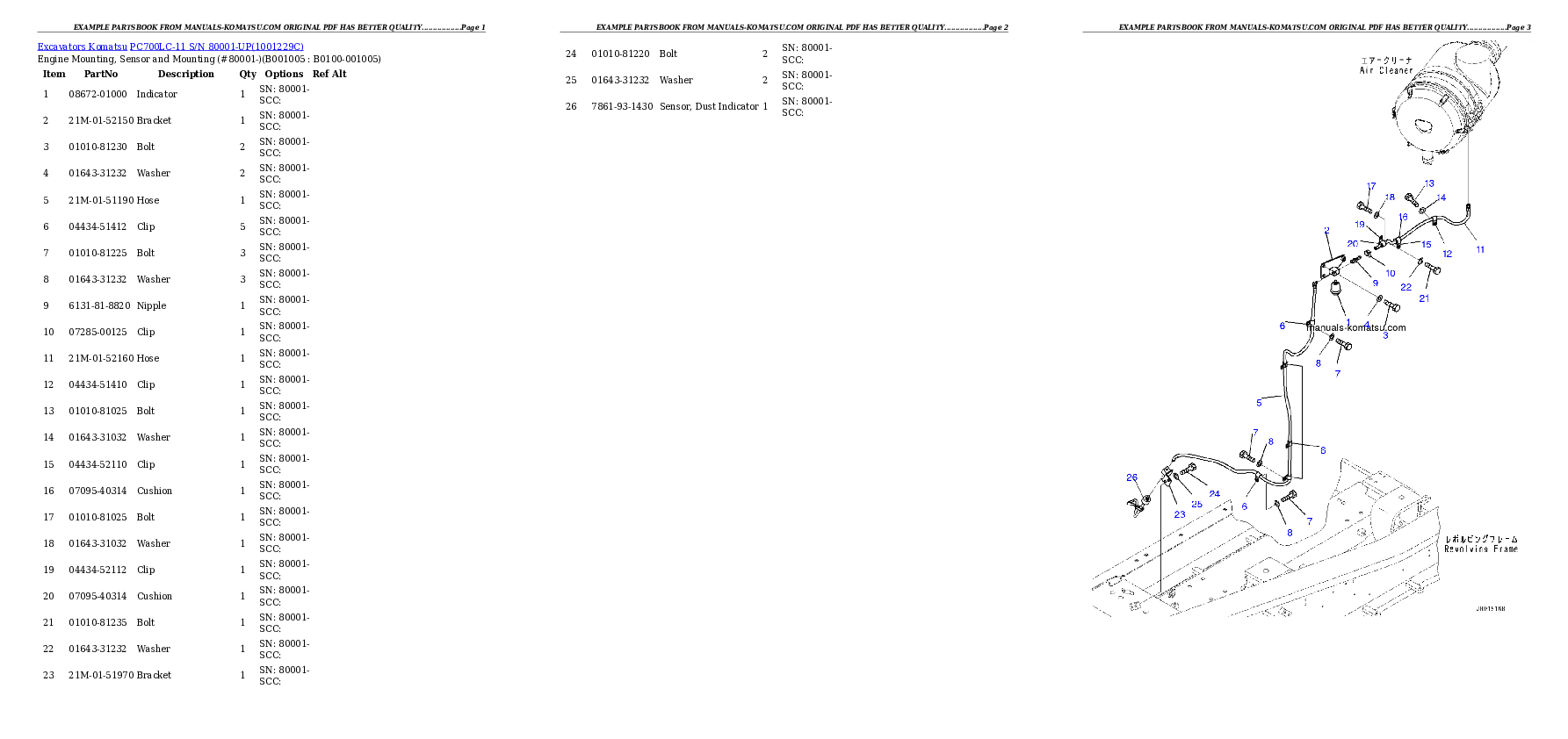 Protected: PC700LC-11 S/N 80001-UP Partsbook