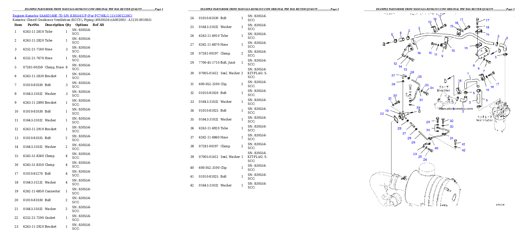 Protected: SAA6D140E-7D S/N 830556-UP (For PC700LC-11) Partsbook