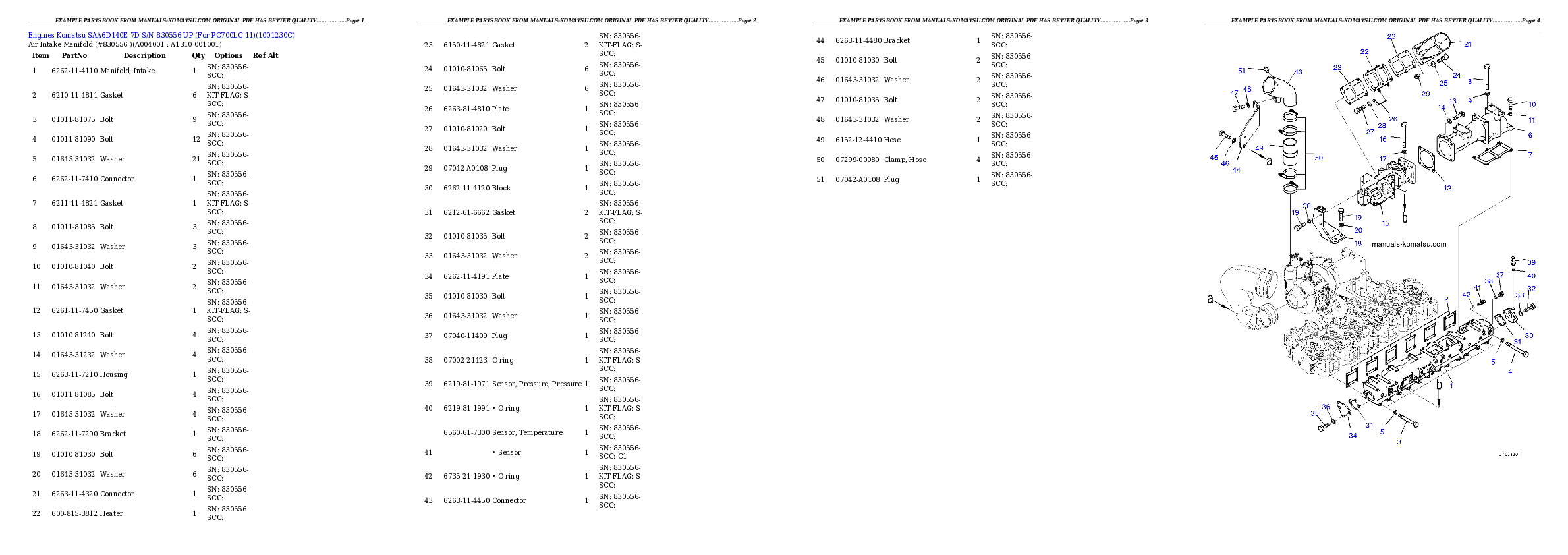 Protected: SAA6D140E-7D S/N 830556-UP (For PC700LC-11) Partsbook