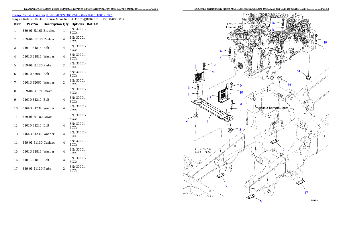 Protected: HD605-8 S/N 30072-UP (For KAL) Partsbook