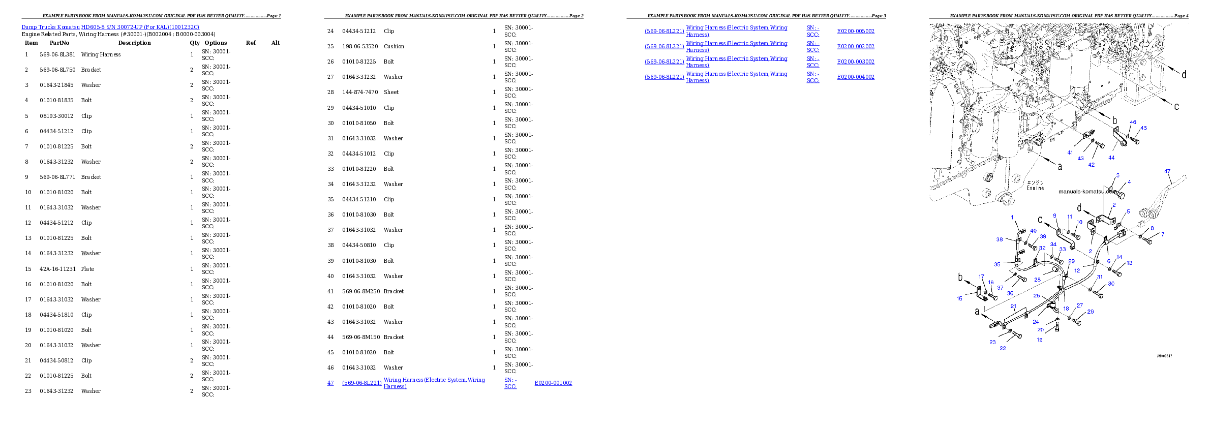 Protected: HD605-8 S/N 30072-UP (For KAL) Partsbook