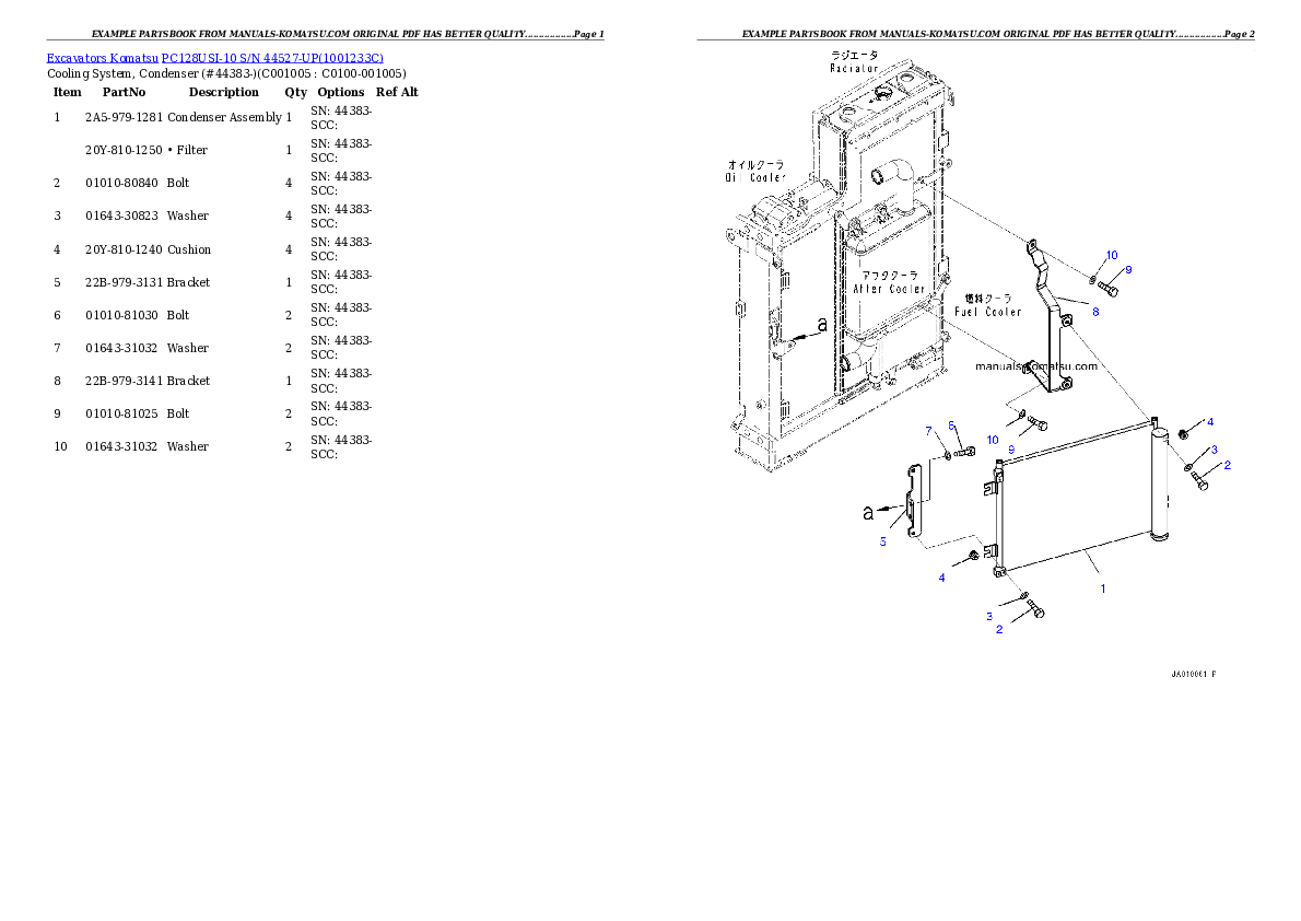 Protected: PC128USI-10 S/N 44527-UP Partsbook