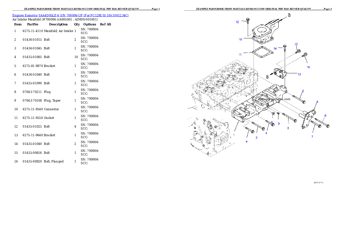Protected: SAA4D95LE-6 S/N 700006-UP (For PC128USI-10) Partsbook