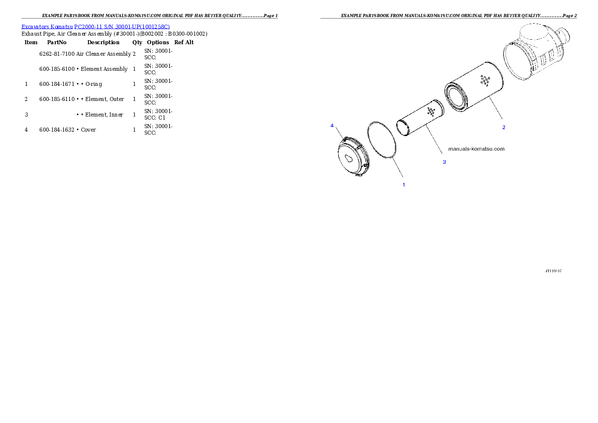 Protected: PC2000-11 S/N 30001-UP Partsbook