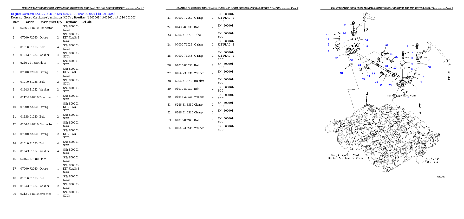 Protected: SAA12V140E-7A S/N 800001-UP (For PC2000-11) Partsbook