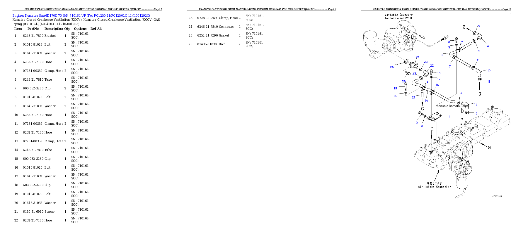 Protected: SAA6D170E-7D S/N 710161-UP (For PC1250-11/PC1250LC-11) Partsbook