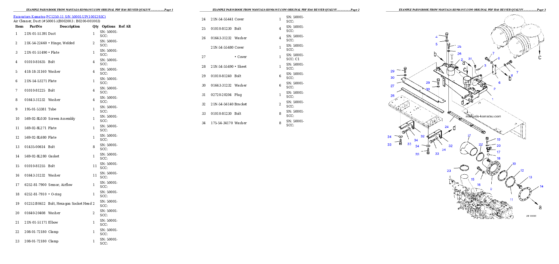 Protected: PC1250-11 S/N 50001-UP (For EU) Partsbook