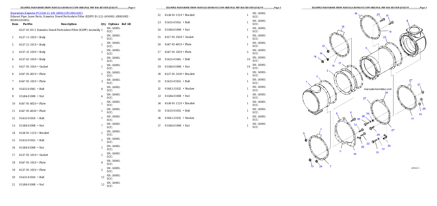 Protected: PC1250-11 S/N 50001-UP (For EU) Partsbook