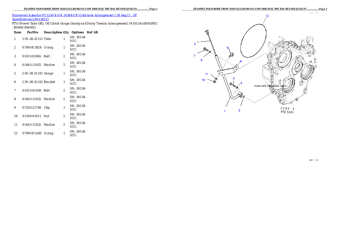 Protected: PC1250-8 S/N 30364-UP (Cold Area Arrangement (-30 deg C) , SP Specification) Partsbook