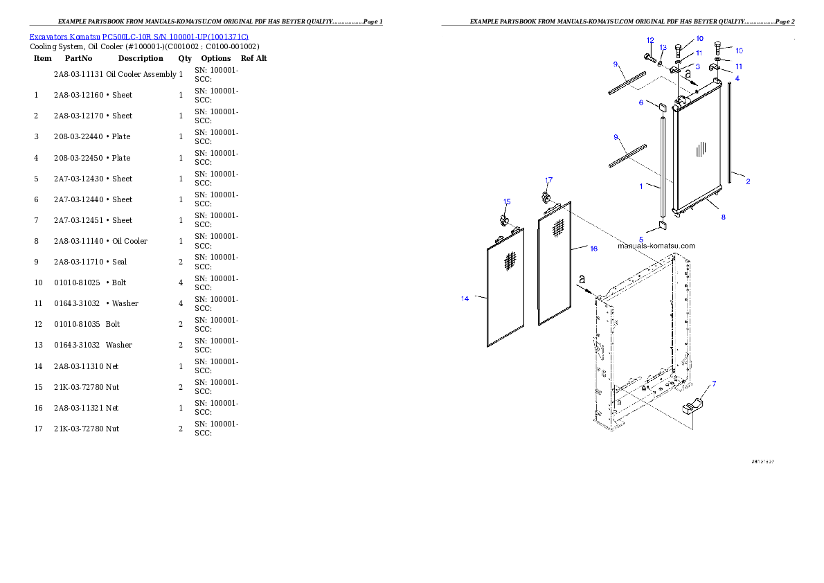 Protected: PC500LC-10R S/N 100001-UP Partsbook